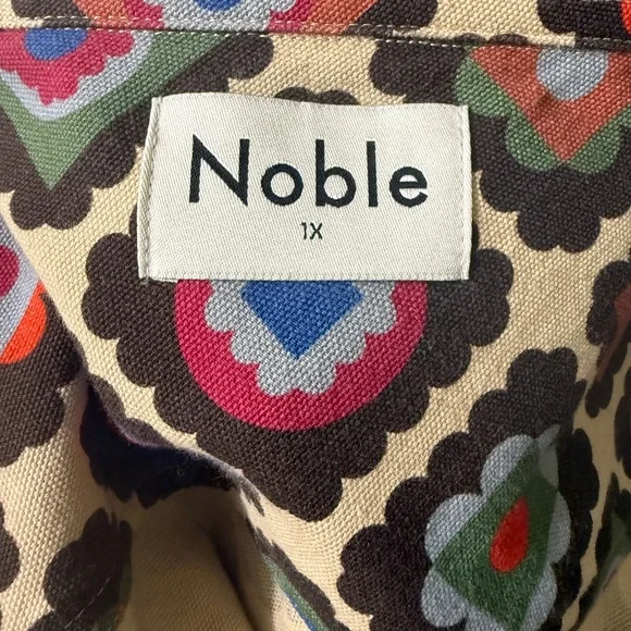 Colorful Geometric Women's Button Down Shirt - Picture 3 of 3